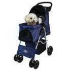 Dark Blue Folding Pushchair Pet Stroller