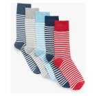 John Lewis Breton Stripe Socks 5PK, One Size