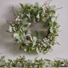 White Berry Xmas Winter Home Door Decoration Festive Christmas Wreath 53cm with Christmas Garland 1.3m