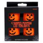 M&S Pumpkin Shaped LED Halloween Tealights 4 per pack