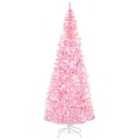Homcom 7Ft Prelit Pencil Artificial Slim Christmas Tree W/ 818 Tips, 350 Led Lights