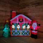 Premier Christmas 2.7M Inflatable Stable with Reindeers Santa and Xmas Tree