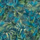 Grandeco Paradise Jungle Blue and Green Wallpaper