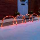 Christmas Pathway Lights LED Candy Cane Archway Path Decorations Set Of 4