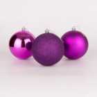10cm/3Pcs Christmas Baubles Shatterproof Purple,Tree Decorations