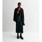 Tall Black Swirl Print Satin Bias Cut Midaxi Skirt