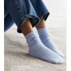 Pale Blue Ribbed Lounge Socks