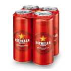 Estrella Damm Premium Lager Beer Cans 4 x 500ml