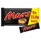 Mars Caramel, Nougat & Milk Chocolate Snack Size Bars Multipack 9 x 33.8g