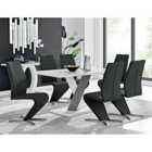Furniture Box Monza 6 White/Grey Dining Table and 6 Black Willow Chairs