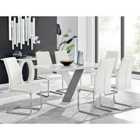Furniture Box Monza 6 White/Grey Dining Table and 6 White Lorenzo Chairs