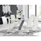 Furniture Box Monza 6 White/Grey Dining Table and 6 White Willow Chairs