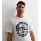 Jack & Jones White Cotton Logo T-Shirt