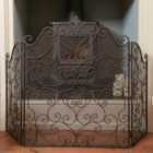 Vintage Country Farmhouse Fireplace Fire Guard Black Fire Screen
