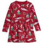 M&S Christmas Dress, 2-8 Years, Red