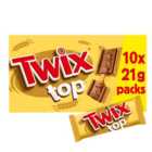 Twix Top Caramel & Milk Chocolate Biscuit Bars Multipack 10x21g
