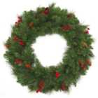 24" Everyday Collection Wreath With Pine Cones & Red Berries