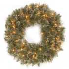 Glittery Bristle Pine 24" Wreath 50 W/W BAT