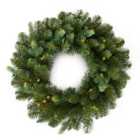 24" Riverdale Spruce Wreath 50 Warm White LED Lights B/O w/ Timer