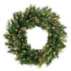 24" Decorative Collection Wreath With Cones & Red Berries