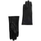 M&S Ladies Leather Warm Lined Gloves, S-L, Black