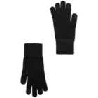 M&S Knitted Touchscreen Gloves Black, One Size