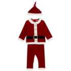 M&S 3pc Christmas Santa Outift, 0-3 Years, Red Mix