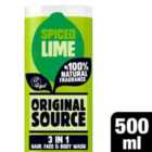Original Source Spiced Lime 3 in 1 Hair, Face and Body Wash for Men 500ml