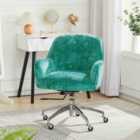 Living and Home Velvet Upholstered Wheeled Swivel Office Chair, Green
