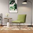 Living and Home Modern Linen Accent Chair With Metal Base, Green