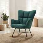 Living and Home Tufted Upholstered Rocking Chair, Green