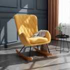Living and Home Diamond-backed Easy-rocking Chair With Detachable Legs And Side Pockets, Yellow