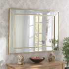 Yearn Framed Soft Brass Bevelled Wall Mirror 105X77Cm