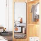 Living and Home Full Length Mirror With Rounded Corners Door Hanging-black,37X147Cm