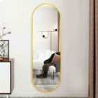 Living and Home Modern Oval Metal Full Length Wall Mirror-gold,40X150Cm