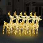 Berkfield Christmas Reindeers 6 pcs Warm White 240 LEDs Acrylic