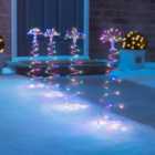 Christmas Tree Path Lights Multicolour Micro LED Outdoor Garden Pathway Decorations 4 Pack
