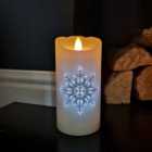 15cm Battery Operated Glitter Snowflake Dancing LED Candle Christmas Decoration with Thin Lines