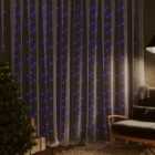 Berkfield LED Curtain Fairy Lights 3x3m 300 LED Blue 8 Function