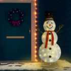 Berkfield Decorative Christmas Snowman Figure LED Luxury Fabric 180cm
