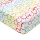 Catherine Lansfield Rainbow Hearts Cosy Fleece Fitted Sheet