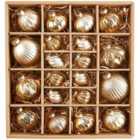 M&S Collection Gold Glass Christmas Baubles 20 per pack