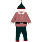 M&S 3pc Christmas Elf Outfit, 0-3 Years, Red Mix