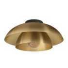 EGLO Cenciara Two-tier Brass/Gold Flush Ceiling Light