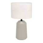 EGLO Capalbio Sandy Ceramic/White Fabric Ribbed Table Lamp
