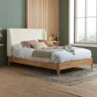 Halfden Wooden Bed Frame, Boucle