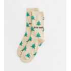 Cream Rockin' Around Christmas Tree Socks