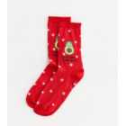 Red Avo Merry Christmas Socks