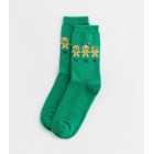 Green Gingerbread Men Christmas Socks