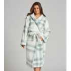 Loungeable Blue Check Hooded Dressing Gown